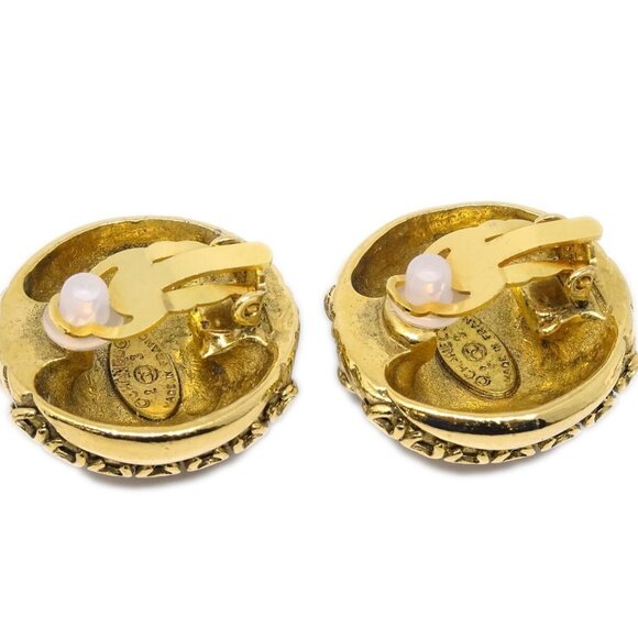 Chanel Gold Button Earrings Clip-On - Picture 3 of 4